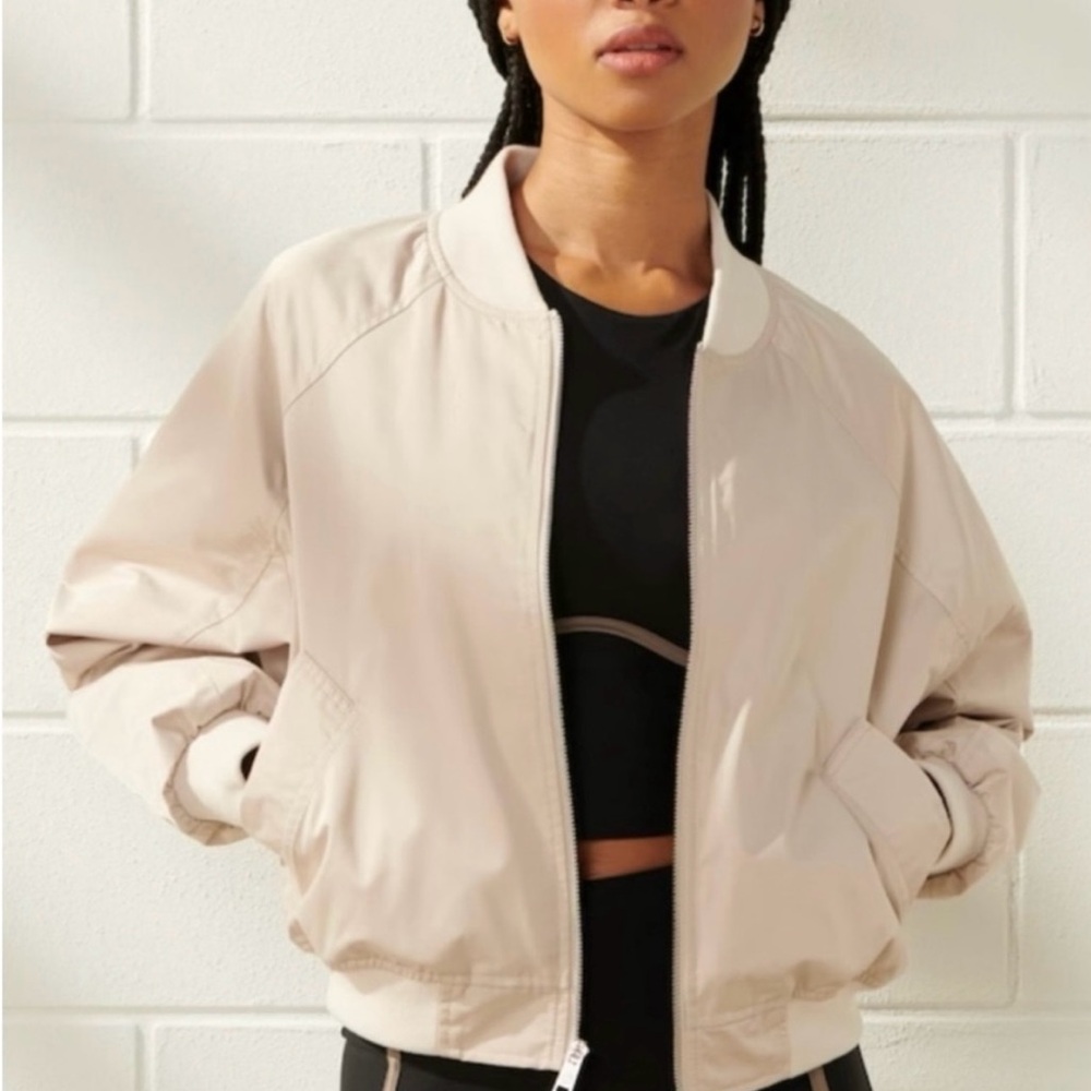 Abercrombie & Fitch Light Tan Bomber Jacket